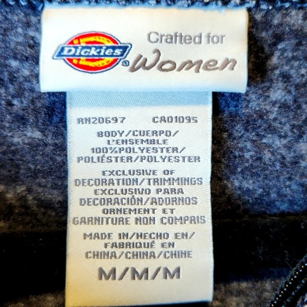 NEW! Dickies Women's Fleece Full Zip Hooded Sweatshirt Size Medium